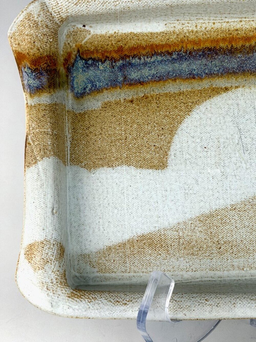 Michael Obranovich Studio Pottery Stoneware Plater Earth Tone Serving Tray